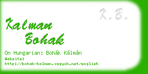 kalman bohak business card