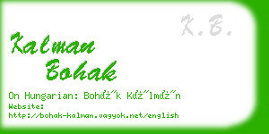 kalman bohak business card